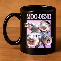 Purple Moo Deng Meme Hippo Funny 11oz C Handle Ceramic Mug
