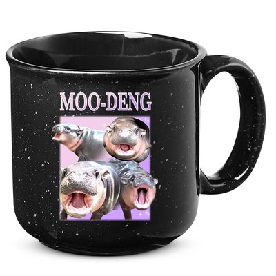 Purple Moo Deng Meme Hippo Funny 15oz Campfire Ceramic Mug