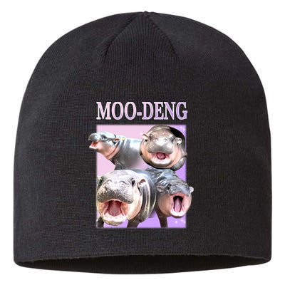 Purple Moo Deng Meme Hippo Funny Sustainable Beanie