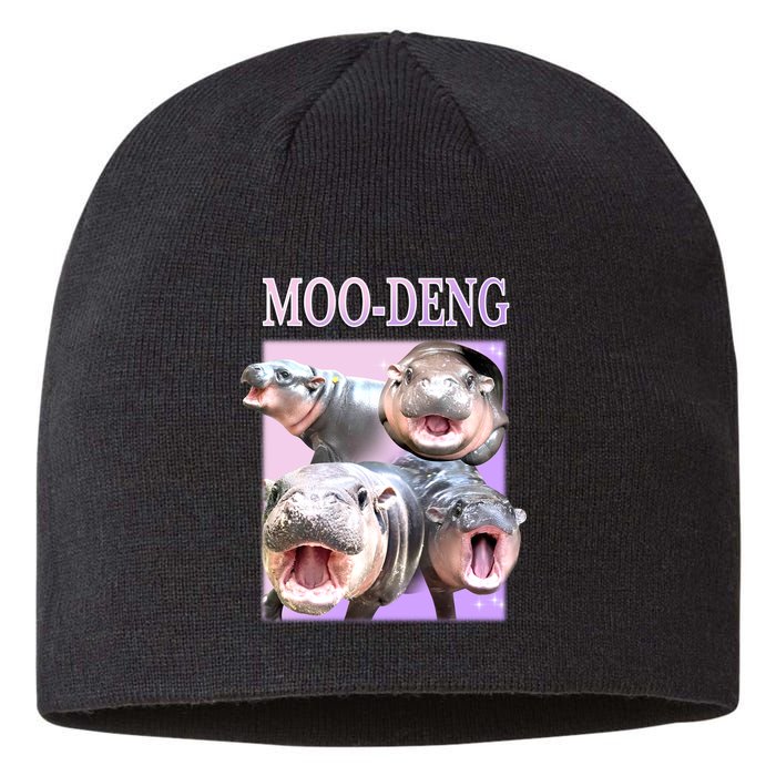 Purple Moo Deng Meme Hippo Funny Sustainable Beanie
