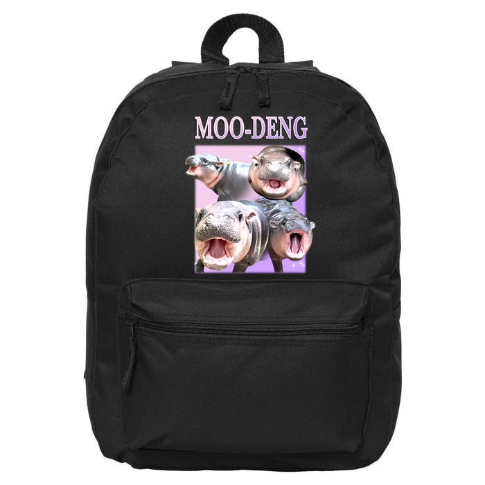 Purple Moo Deng Meme Hippo Funny 16 in Basic Backpack