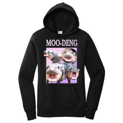 Purple Moo Deng Meme Hippo Funny Women's Pullover Hoodie