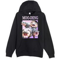 Purple Moo Deng Meme Hippo Funny Premium Pullover Hoodie