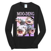 Purple Moo Deng Meme Hippo Funny Tall Long Sleeve T-Shirt