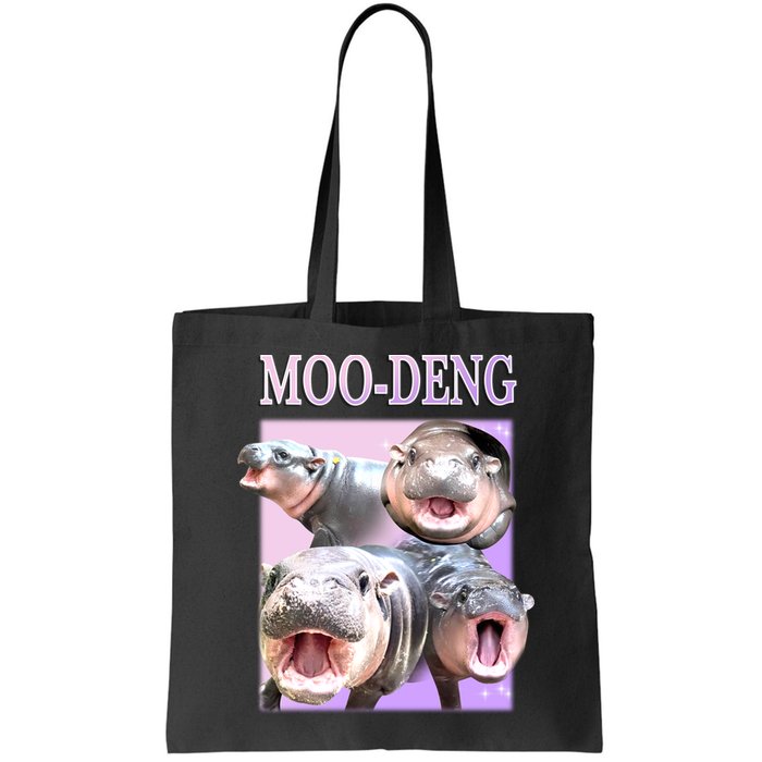 Purple Moo Deng Meme Hippo Funny Bag