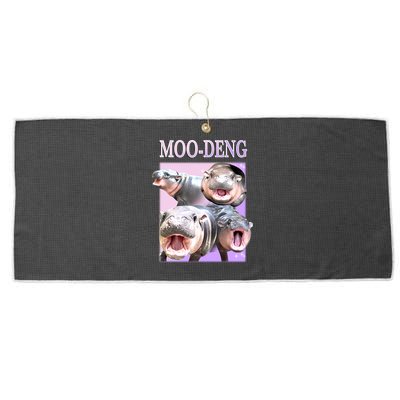 Purple Moo Deng Meme Hippo Funny Large Microfiber Waffle Golf Towel