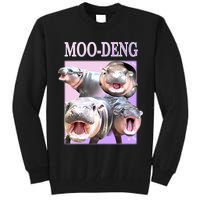 Purple Moo Deng Meme Hippo Funny Tall Sweatshirt