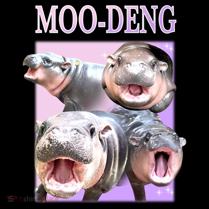 Purple Moo Deng Meme Hippo Funny Sustainable Knit Beanie