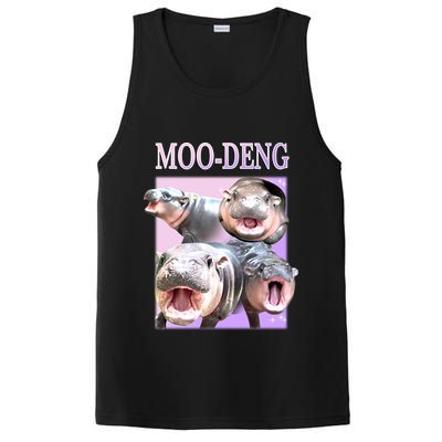 Purple Moo Deng Meme Hippo Funny PosiCharge Competitor Tank