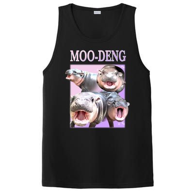 Purple Moo Deng Meme Hippo Funny PosiCharge Competitor Tank