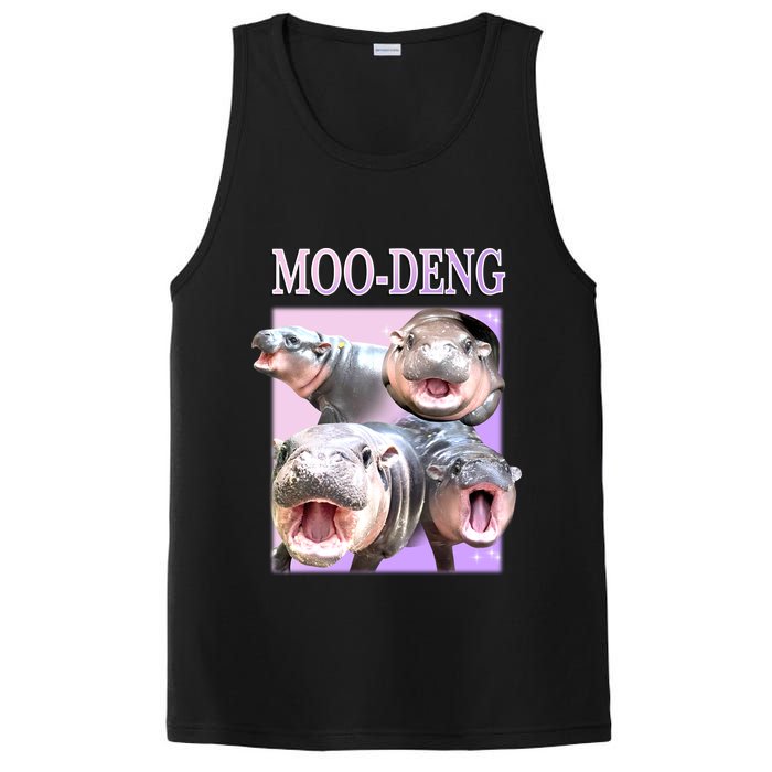 Purple Moo Deng Meme Hippo Funny PosiCharge Competitor Tank