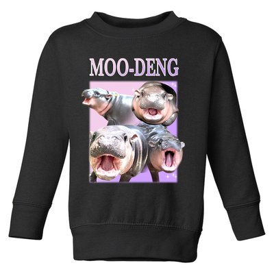 Purple Moo Deng Meme Hippo Funny Toddler Sweatshirt