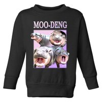 Purple Moo Deng Meme Hippo Funny Toddler Sweatshirt
