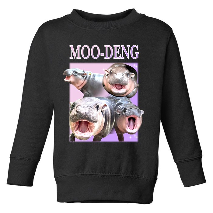 Purple Moo Deng Meme Hippo Funny Toddler Sweatshirt