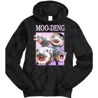 Purple Moo Deng Meme Hippo Funny Tie Dye Hoodie