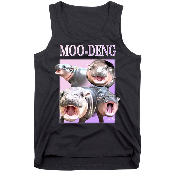 Purple Moo Deng Meme Hippo Funny Tank Top