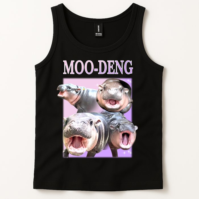 Purple Moo Deng Meme Hippo Funny Tank Top