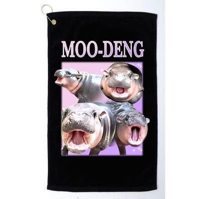 Purple Moo Deng Meme Hippo Funny Golf Towel