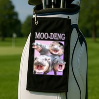 Purple Moo Deng Meme Hippo Funny Golf Towel