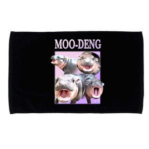 Purple Moo Deng Meme Hippo Funny Microfiber Hand Towel