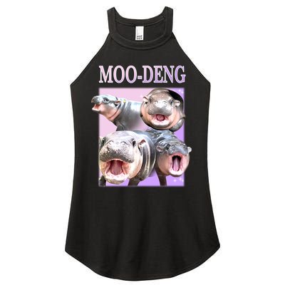 Purple Moo Deng Meme Hippo Funny Women's Perfect Tri Rocker Tank