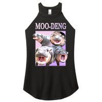 Purple Moo Deng Meme Hippo Funny Women's Perfect Tri Rocker Tank