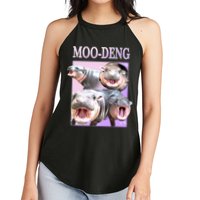 Purple Moo Deng Meme Hippo Funny Women's Perfect Tri Rocker Tank