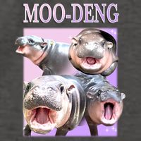 Purple Moo Deng Meme Hippo Funny Vector Backpack