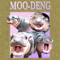 Purple Moo Deng Meme Hippo Funny Garment-Dyed Women's Muscle Tee