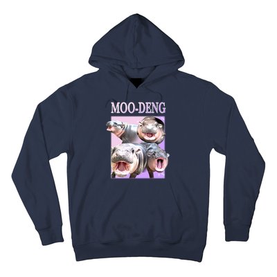 Purple Moo Deng Meme Hippo Funny Hoodie