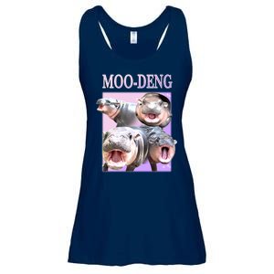 Purple Moo Deng Meme Hippo Funny Ladies Essential Flowy Tank