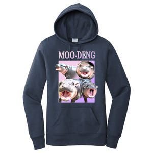 Purple Moo Deng Meme Hippo Funny Women's Pullover Hoodie