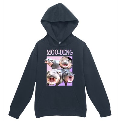 Purple Moo Deng Meme Hippo Funny Urban Pullover Hoodie