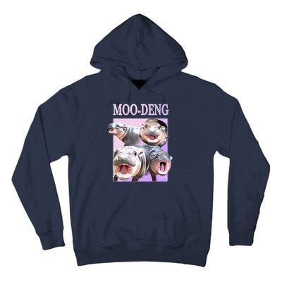 Purple Moo Deng Meme Hippo Funny Tall Hoodie