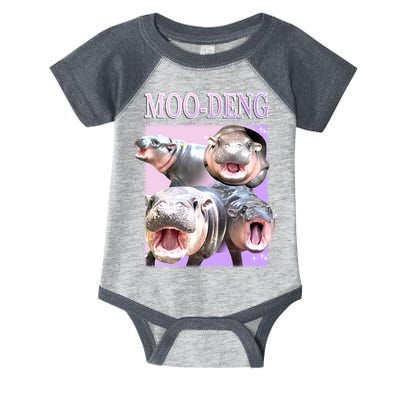 Purple Moo Deng Meme Hippo Funny Infant Baby Jersey Bodysuit