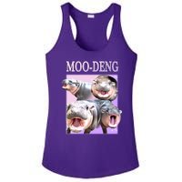 Purple Moo Deng Meme Hippo Funny Ladies PosiCharge Competitor Racerback Tank