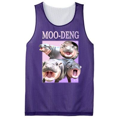 Purple Moo Deng Meme Hippo Funny Mesh Reversible Basketball Jersey Tank