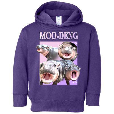 Purple Moo Deng Meme Hippo Funny Toddler Hoodie
