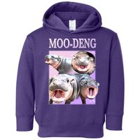 Purple Moo Deng Meme Hippo Funny Toddler Hoodie