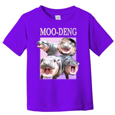 Purple Moo Deng Meme Hippo Funny Toddler T-Shirt