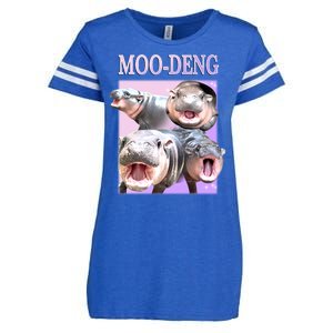 Purple Moo Deng Meme Hippo Funny Enza Ladies Jersey Football T-Shirt