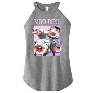 Purple Moo Deng Meme Hippo Funny Women's Perfect Tri Rocker Tank