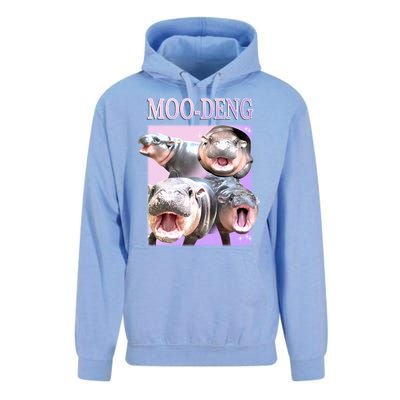 Purple Moo Deng Meme Hippo Funny Unisex Surf Hoodie