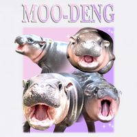 Purple Moo Deng Meme Hippo Funny Garment-Dyed Sweatshirt