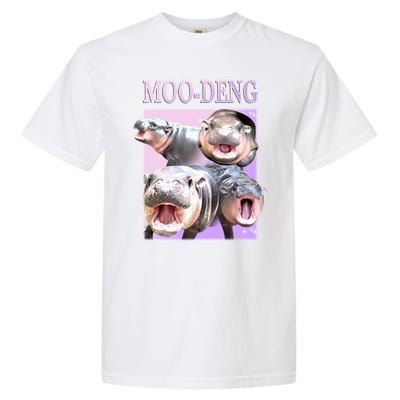 Purple Moo Deng Meme Hippo Funny Garment-Dyed Heavyweight T-Shirt