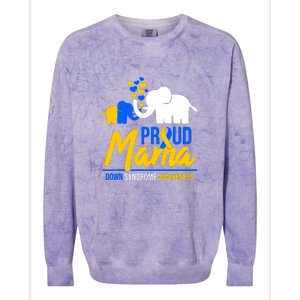 Proud Mama Down Syndrome Awareness Day Cute Elephant Gift Colorblast Crewneck Sweatshirt