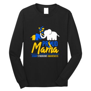 Proud Mama Down Syndrome Awareness Day Cute Elephant Gift Long Sleeve Shirt