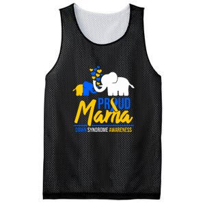 Proud Mama Down Syndrome Awareness Day Cute Elephant Gift Mesh Reversible Basketball Jersey Tank