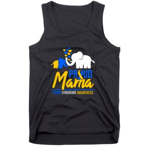 Proud Mama Down Syndrome Awareness Day Cute Elephant Gift Tank Top