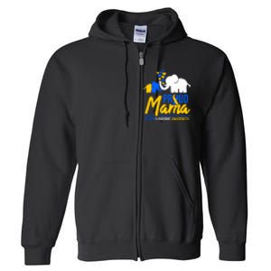 Proud Mama Down Syndrome Awareness Day Cute Elephant Gift Full Zip Hoodie